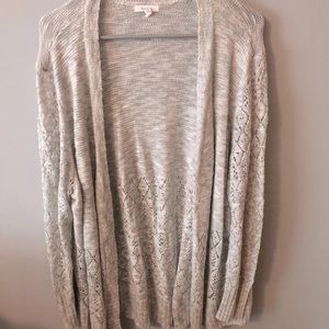 Maurices Plus Size 2 Gray & White Cardigan